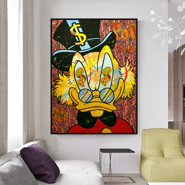 Scrooge McDuck Millionaire Canvas Wall Art