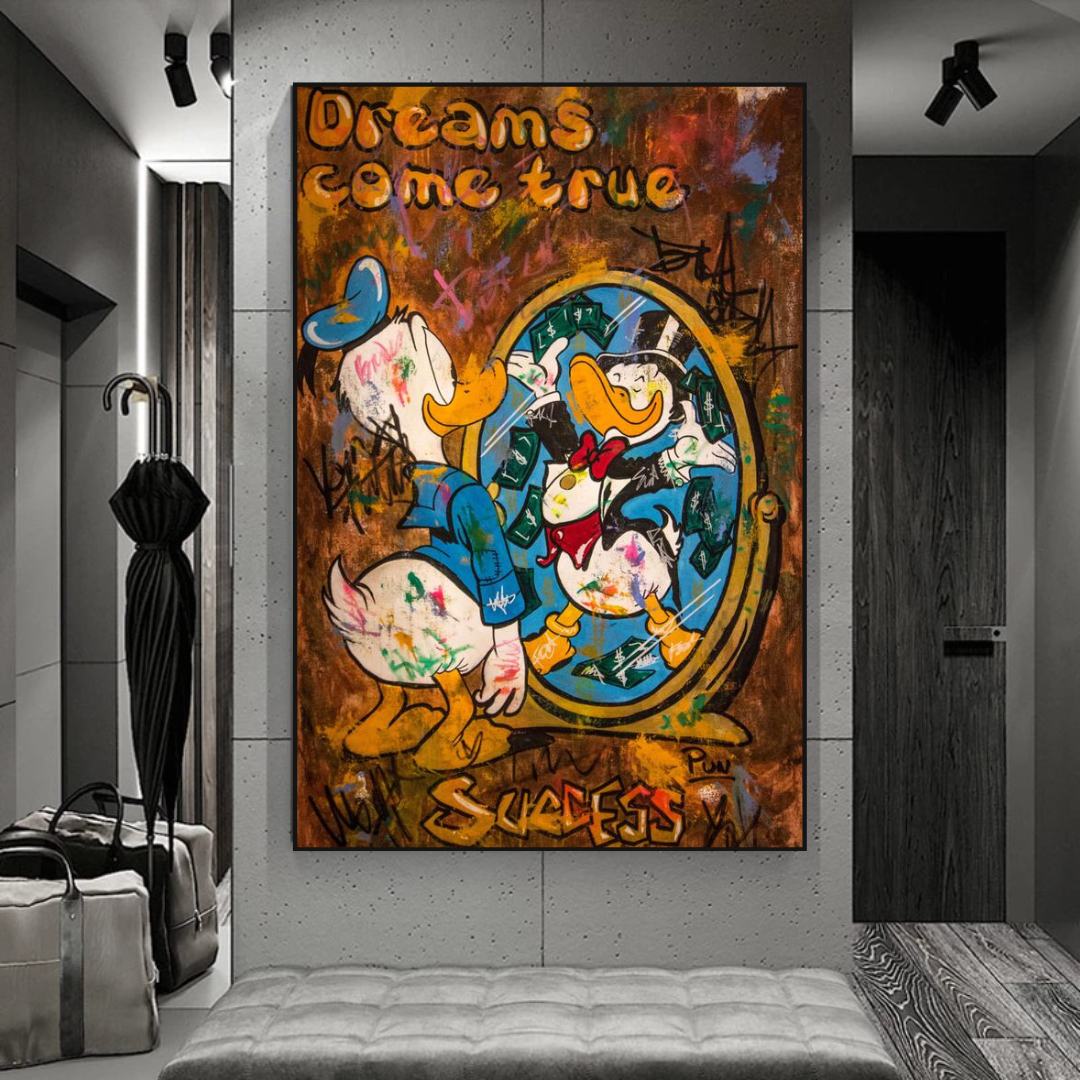 Scrooge McDuck Dreams Come True Millionaire Wall Art Poster-ChandeliersDecor