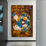 Scrooge McDuck Dreams Come True Millionaire Wall Art Poster-ChandeliersDecor