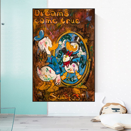 Scrooge McDuck Dreams Come True Millionaire Wall Art Poster-ChandeliersDecor