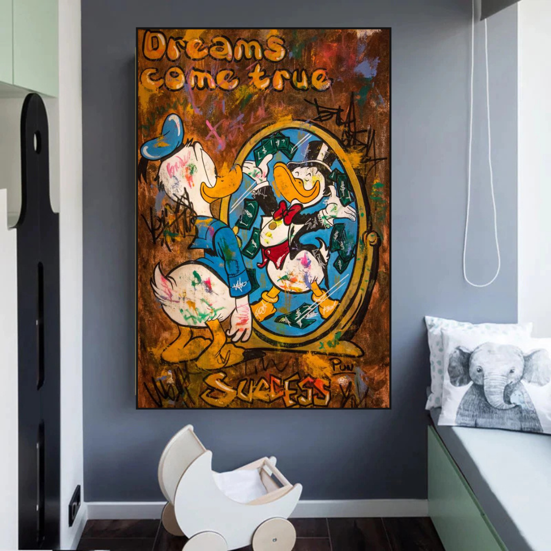 Scrooge McDuck Dreams Come True Millionaire Wall Art Poster-ChandeliersDecor