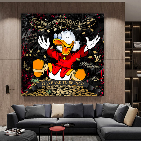 Scrooge McDuck its Hard to be Rich Canvas Wall Art-ChandeliersDecor