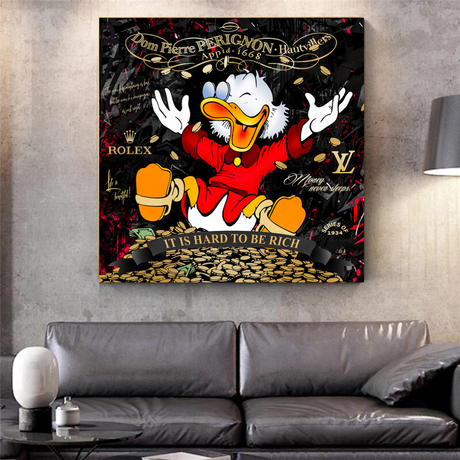 Scrooge McDuck its Hard to be Rich Canvas Wall Art-ChandeliersDecor