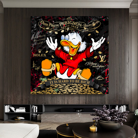 Scrooge McDuck its Hard to be Rich Canvas Wall Art-ChandeliersDecor