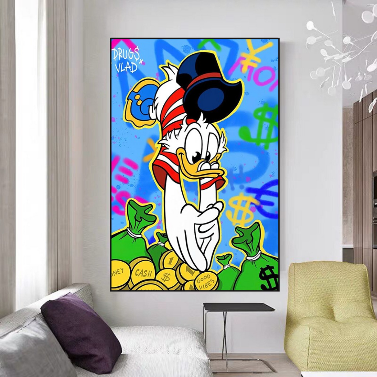 Scrooge McDuck Millionaire Canvas Wall Art