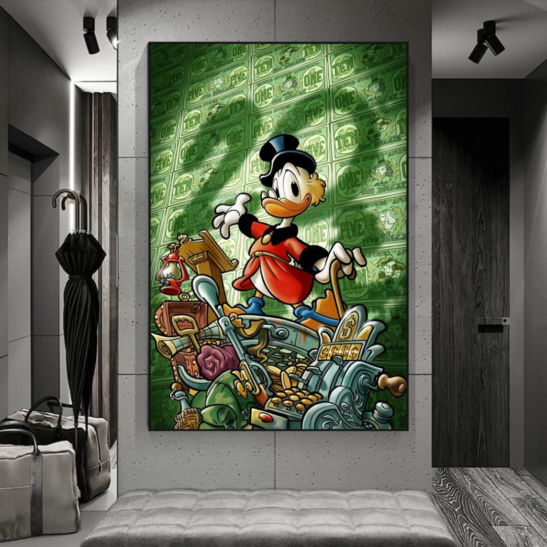 Scrooge McDuck Millionaire Canvas Wall Art-ChandeliersDecor