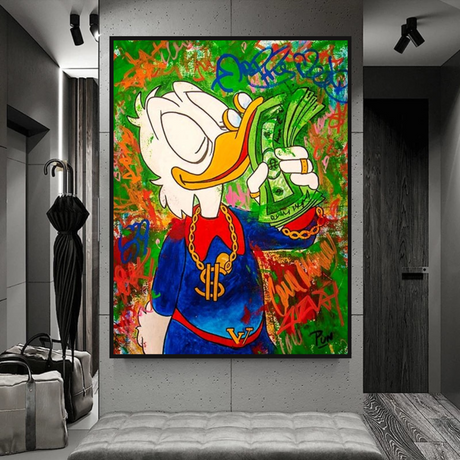 Scrooge McDuck Millionaire Canvas Wall Art-ChandeliersDecor