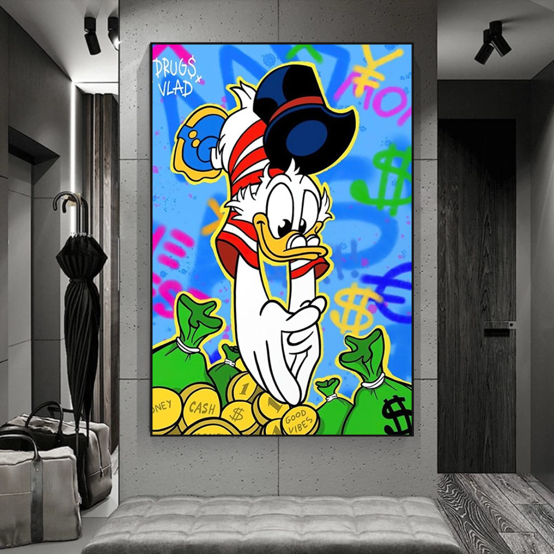 Scrooge McDuck Millionaire Canvas Wall Art-ChandeliersDecor