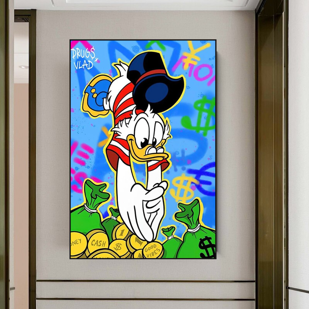 Scrooge McDuck Millionaire Canvas Wall Art-ChandeliersDecor