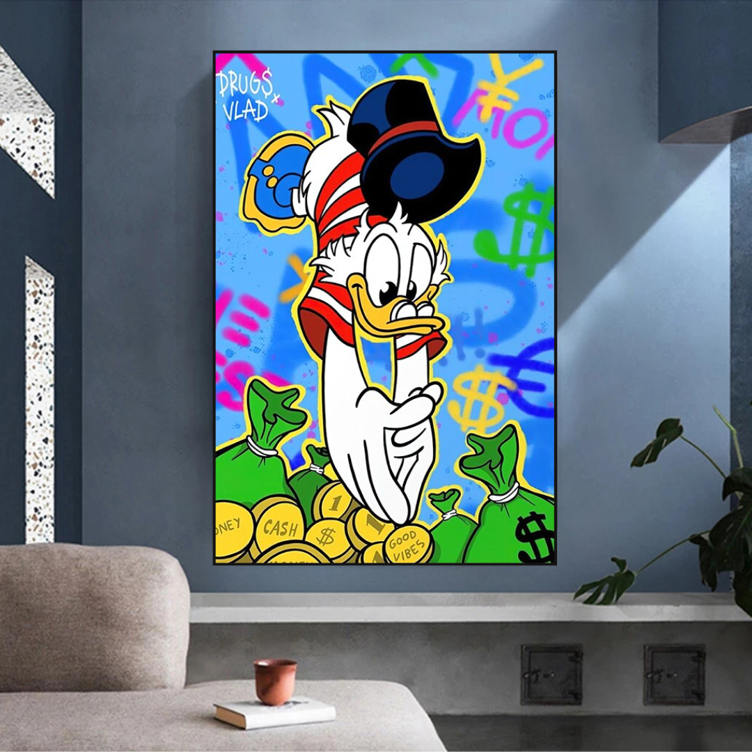 Scrooge McDuck Millionaire Canvas Wall Art-ChandeliersDecor