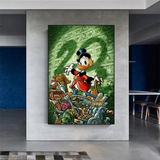 Scrooge McDuck Millionaire Canvas Wall Art-ChandeliersDecor