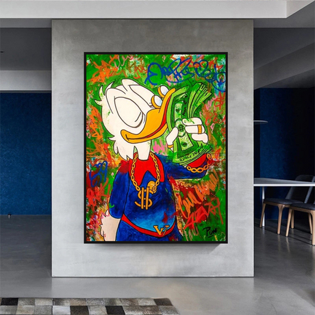 Scrooge McDuck Millionaire Canvas Wall Art-ChandeliersDecor