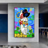 Scrooge McDuck Millionaire Canvas Wall Art-ChandeliersDecor