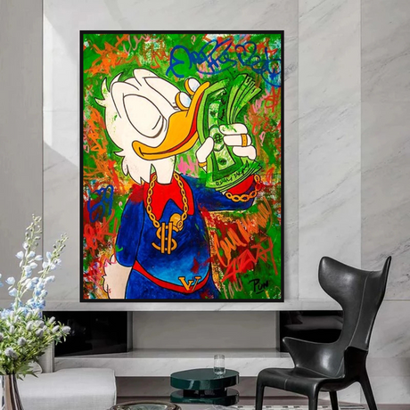 Scrooge McDuck Millionaire Canvas Wall Art-ChandeliersDecor