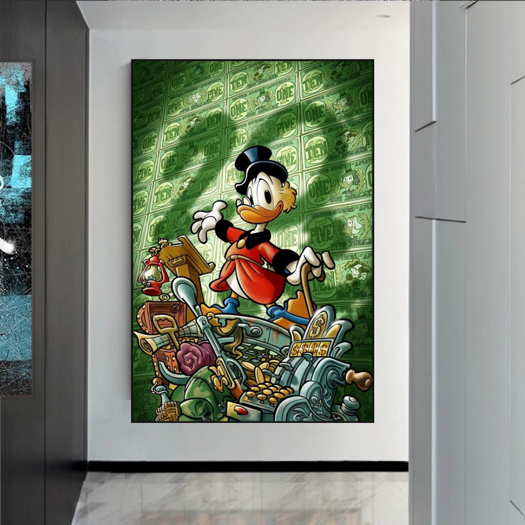 Scrooge McDuck Millionaire Canvas Wall Art-ChandeliersDecor