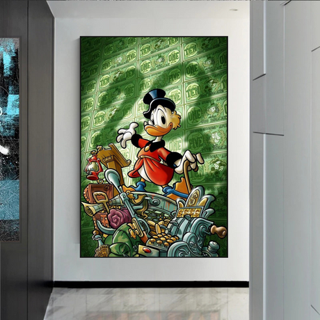 Scrooge McDuck Millionaire Canvas Wall Art-ChandeliersDecor