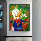 Scrooge McDuck Millionaire Canvas Wall Art-ChandeliersDecor