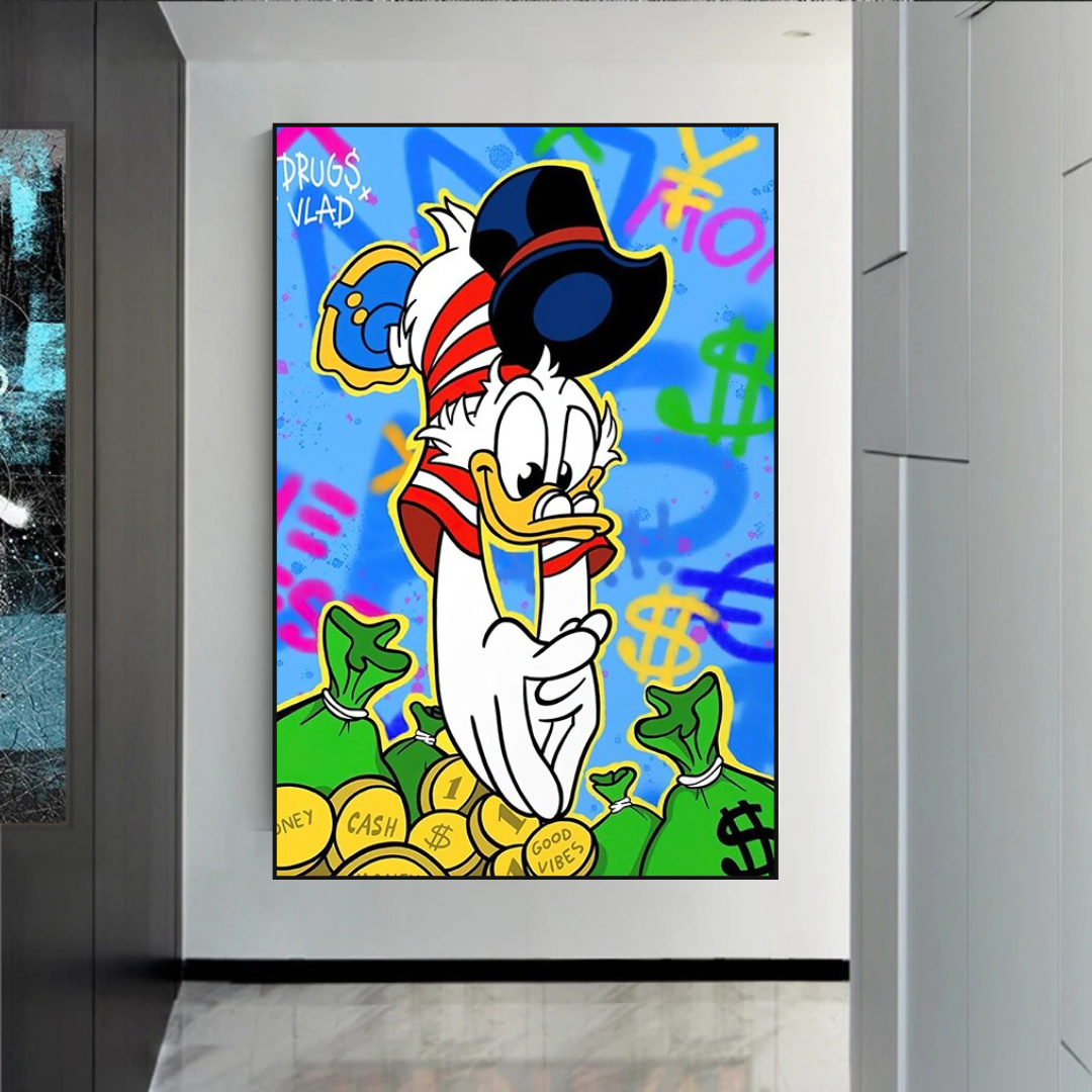 Scrooge McDuck Millionaire Canvas Wall Art-ChandeliersDecor