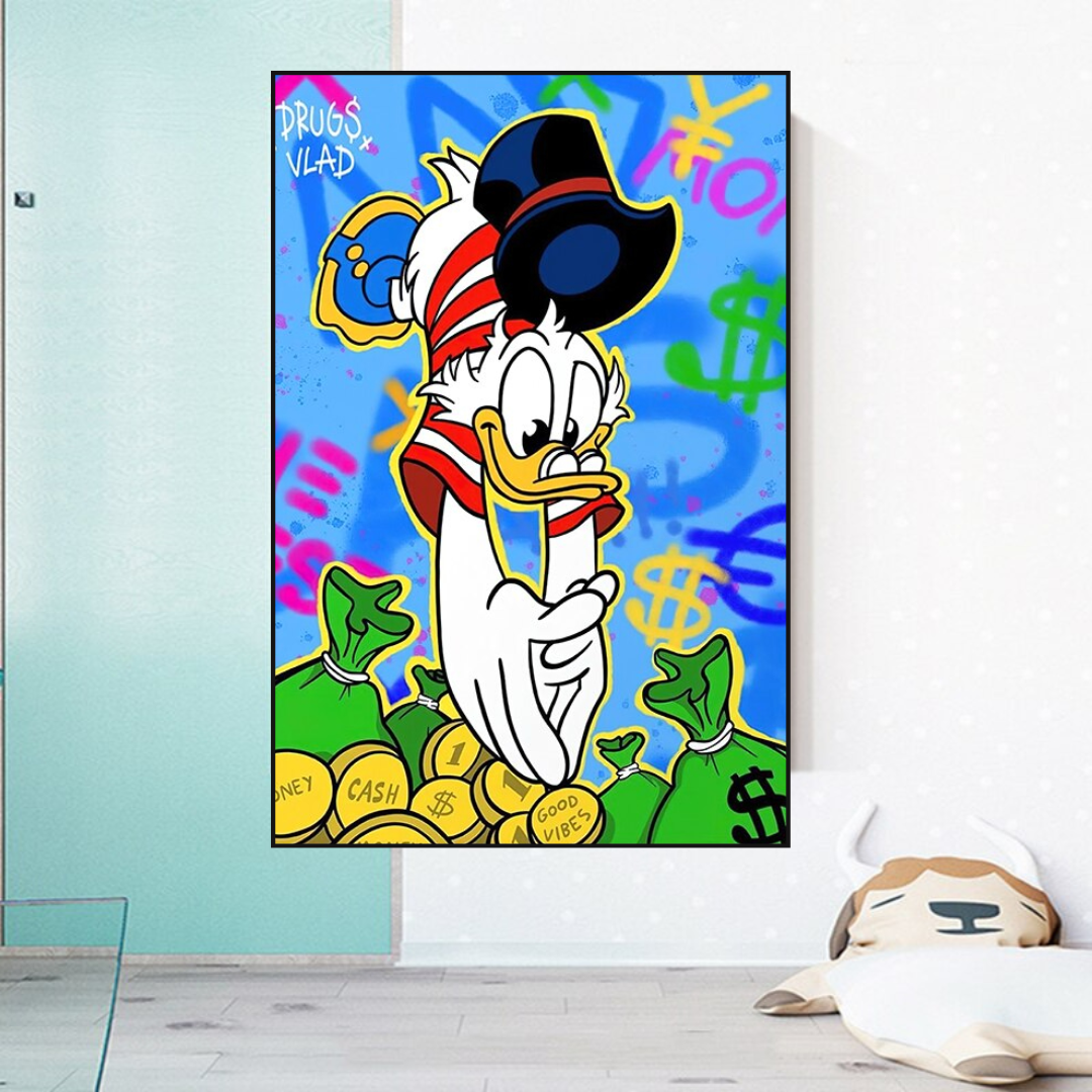 Scrooge McDuck Millionaire Canvas Wall Art-ChandeliersDecor