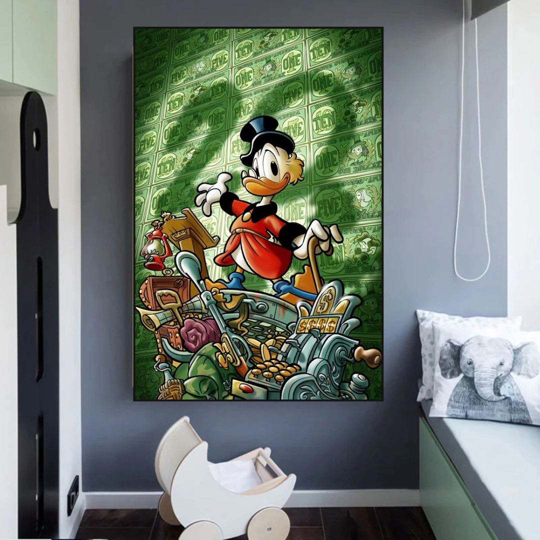 Scrooge McDuck Millionaire Canvas Wall Art-ChandeliersDecor