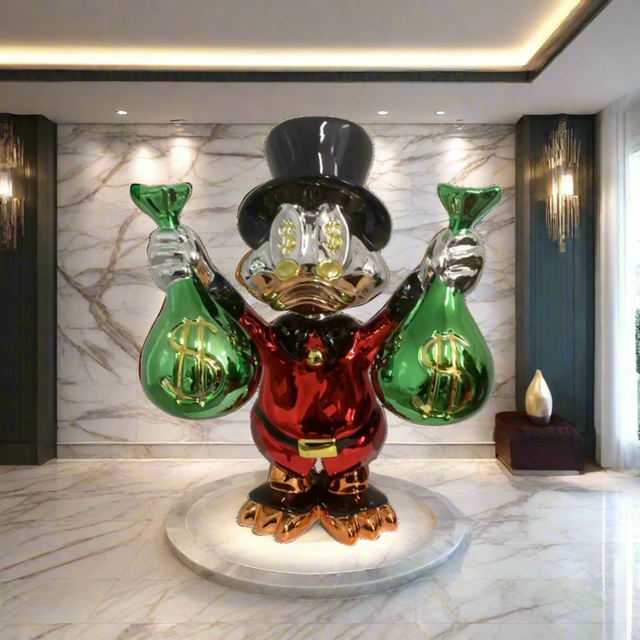 Scrooge Mcduck Money Bags Sculpture Statue-GraffitiWallArt