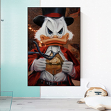 Scrooge McDuck Money Maker Millionaire Canvas Wall Art-ChandeliersDecor