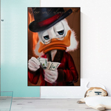 Scrooge McDuck Money Maker Millionaire Canvas Wall Art-ChandeliersDecor