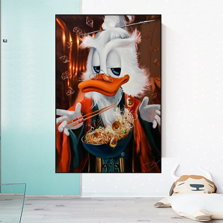 Scrooge McDuck Money Maker Millionaire Canvas Wall Art-ChandeliersDecor