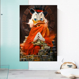 Scrooge McDuck Money Maker Millionaire Canvas Wall Art-ChandeliersDecor