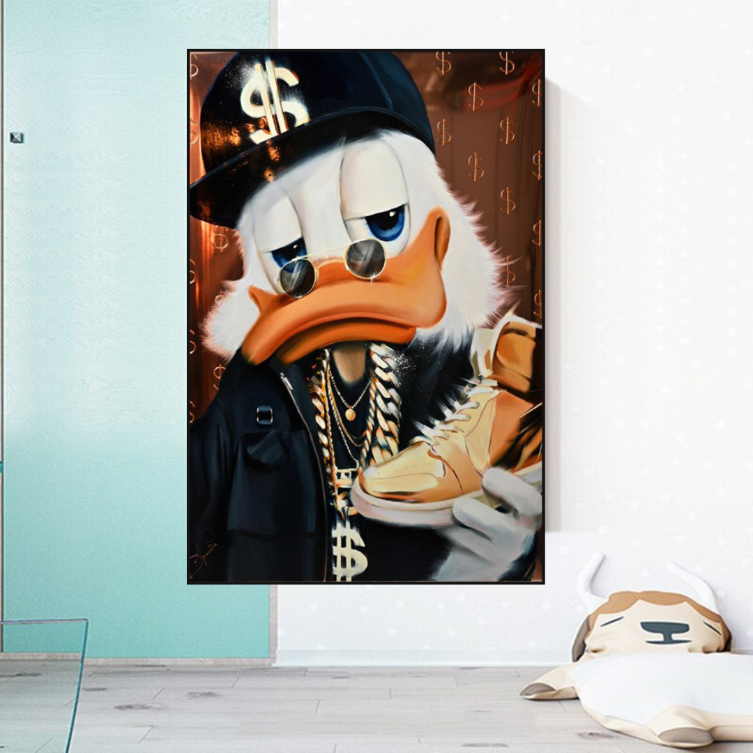 Scrooge McDuck Money Maker Millionaire Canvas Wall Art-ChandeliersDecor