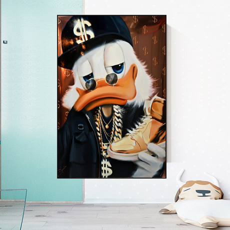 Scrooge McDuck Money Maker Millionaire Canvas Wall Art-ChandeliersDecor