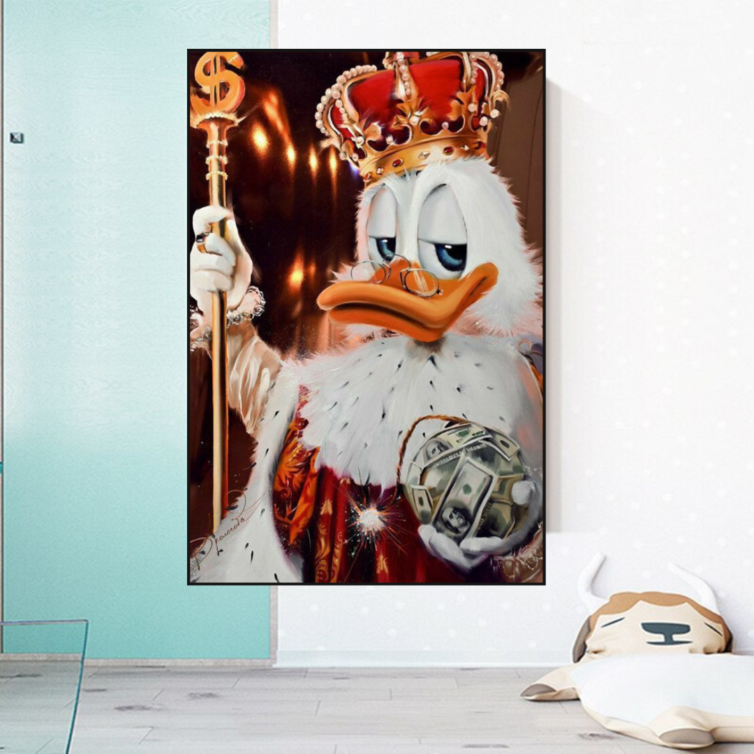 Scrooge McDuck Money Maker Millionaire Canvas Wall Art-ChandeliersDecor