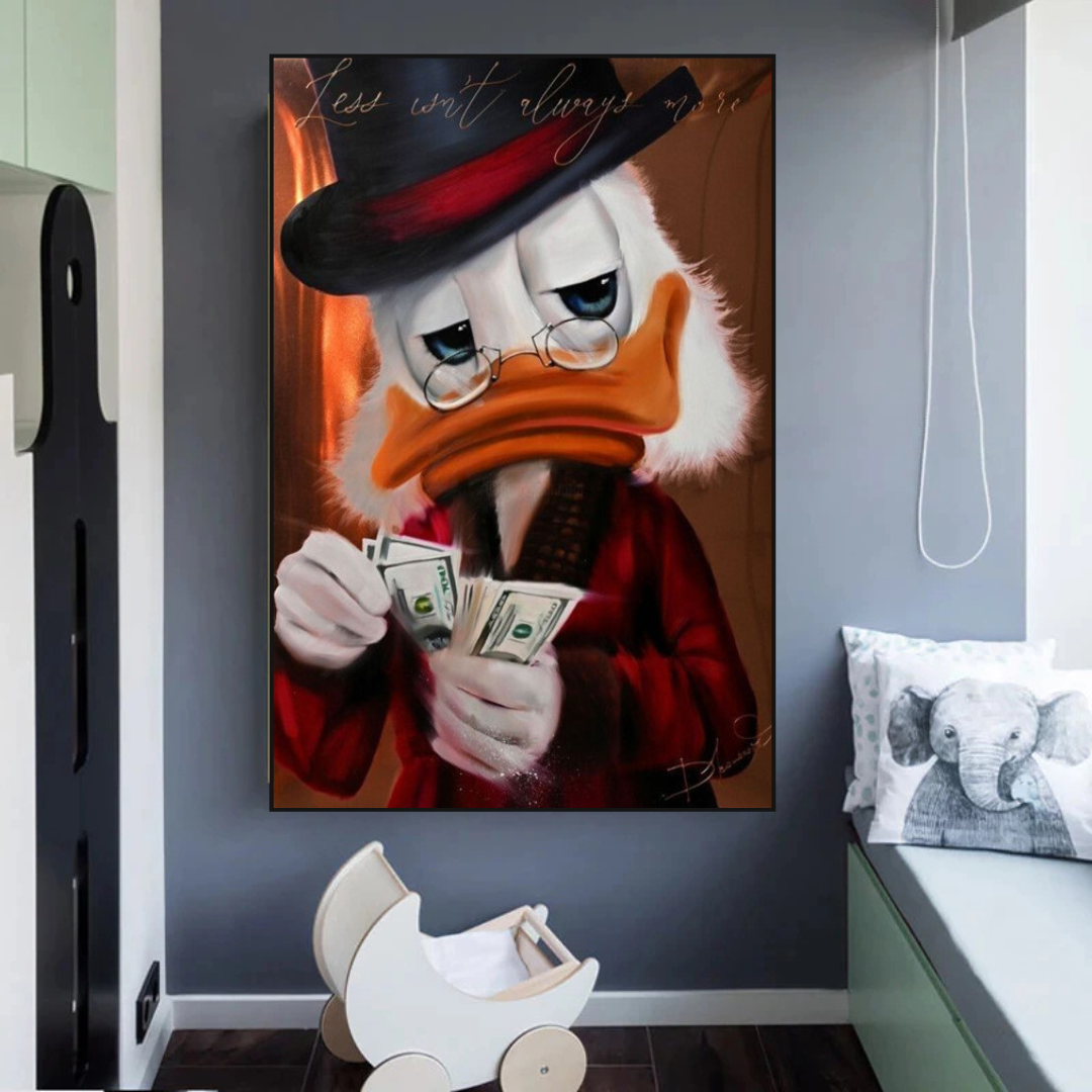 Scrooge McDuck Money Maker Millionaire Canvas Wall Art-ChandeliersDecor