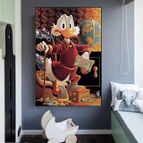 Scrooge McDuck Money Maker Millionaire Canvas Wall Art-ChandeliersDecor