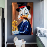 Scrooge McDuck Money Maker Millionaire Canvas Wall Art-ChandeliersDecor