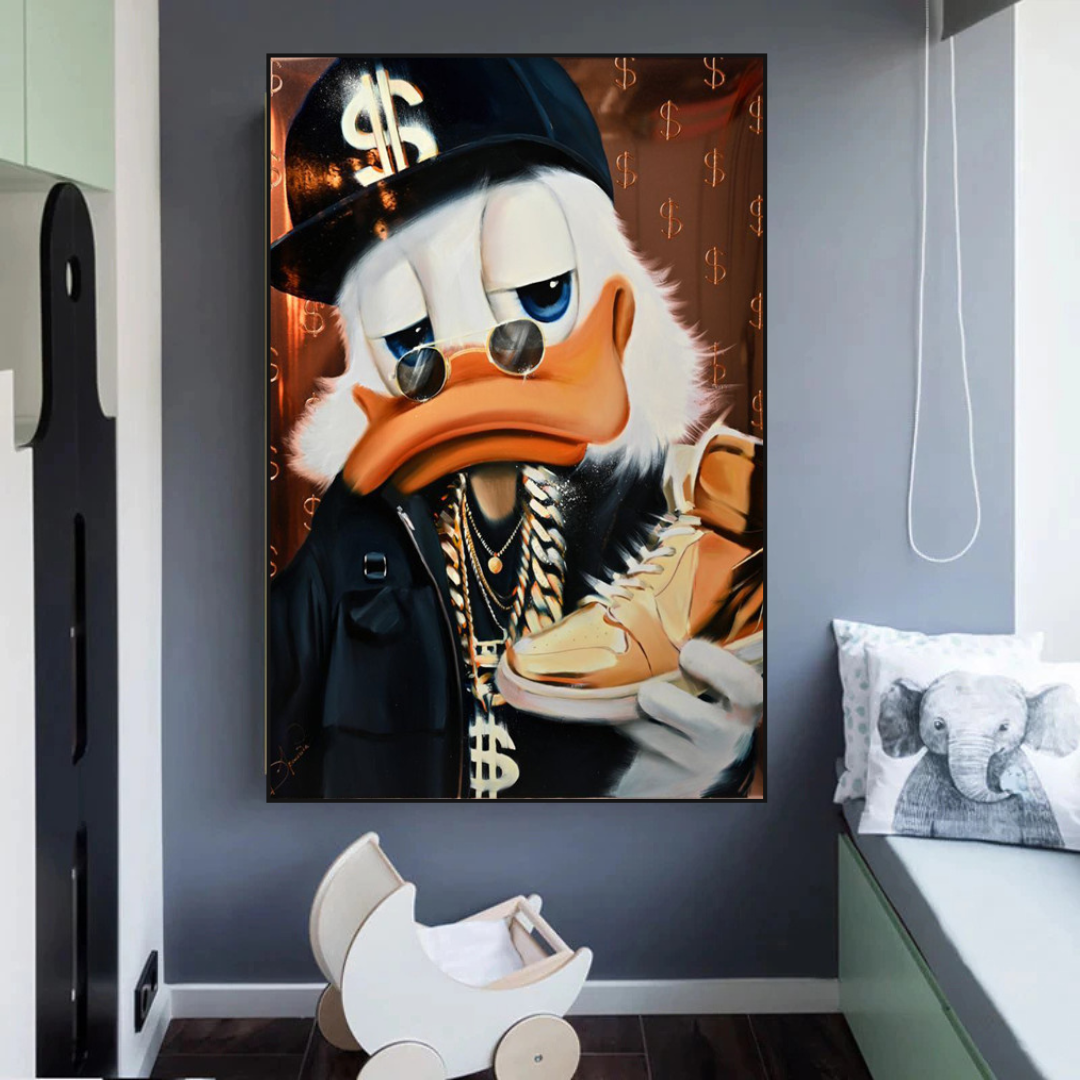 Scrooge McDuck Money Maker Millionaire Canvas Wall Art-ChandeliersDecor