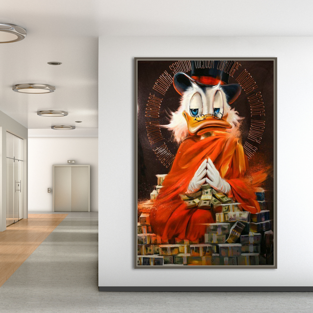 Scrooge McDuck Money Maker Millionaire Canvas Wall Art