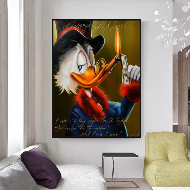 Scrooge McDuck Money Maker Millionaire Canvas Wall Art