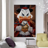 Scrooge McDuck Money Maker Millionaire Canvas Wall Art-ChandeliersDecor