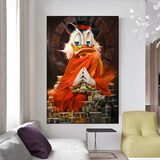 Scrooge McDuck Money Maker Millionaire Canvas Wall Art-ChandeliersDecor