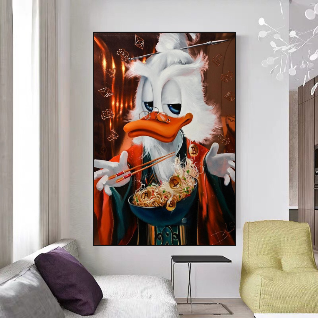 Scrooge McDuck Money Maker Millionaire Canvas Wall Art-ChandeliersDecor