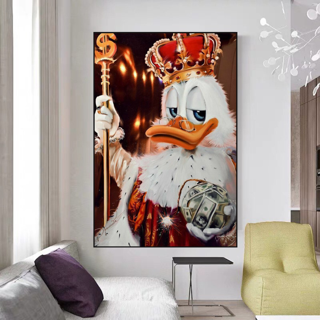 Scrooge McDuck Money Maker Millionaire Canvas Wall Art-ChandeliersDecor