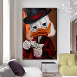 Scrooge McDuck Money Maker Millionaire Canvas Wall Art-ChandeliersDecor