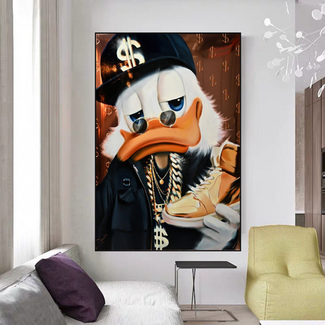 Scrooge McDuck Money Maker Millionaire Canvas Wall Art-ChandeliersDecor