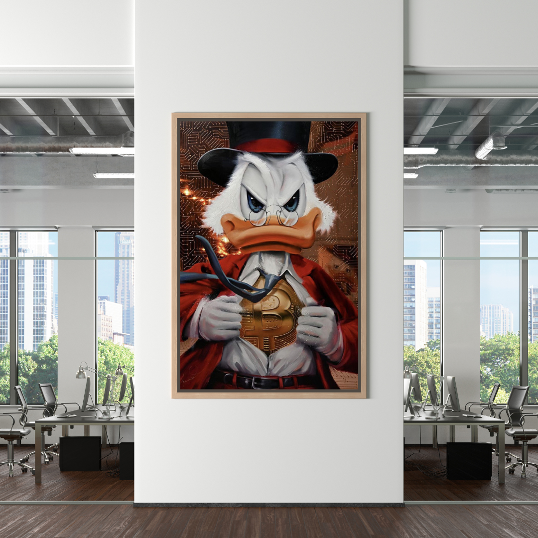 Scrooge McDuck Money Maker Millionaire Canvas Wall Art-ChandeliersDecor