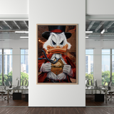 Scrooge McDuck Money Maker Millionaire Canvas Wall Art-ChandeliersDecor