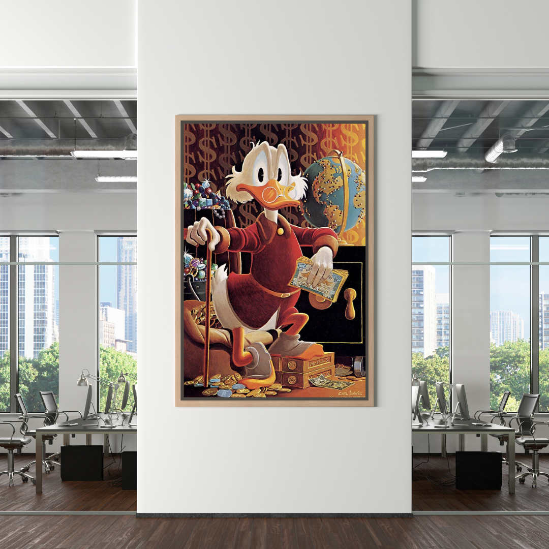 Scrooge McDuck Money Maker Millionaire Canvas Wall Art-ChandeliersDecor