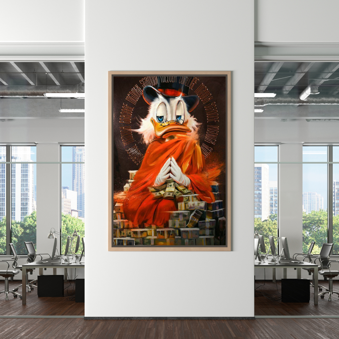 Scrooge McDuck Money Maker Millionaire Canvas Wall Art-ChandeliersDecor