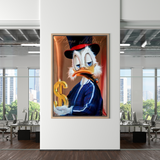 Scrooge McDuck Money Maker Millionaire Canvas Wall Art-ChandeliersDecor