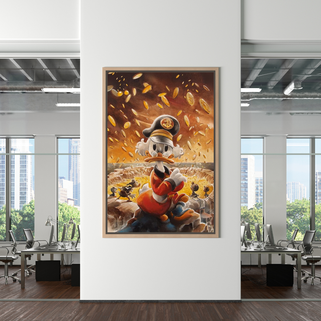 Scrooge McDuck Money Maker Millionaire Canvas Wall Art-ChandeliersDecor